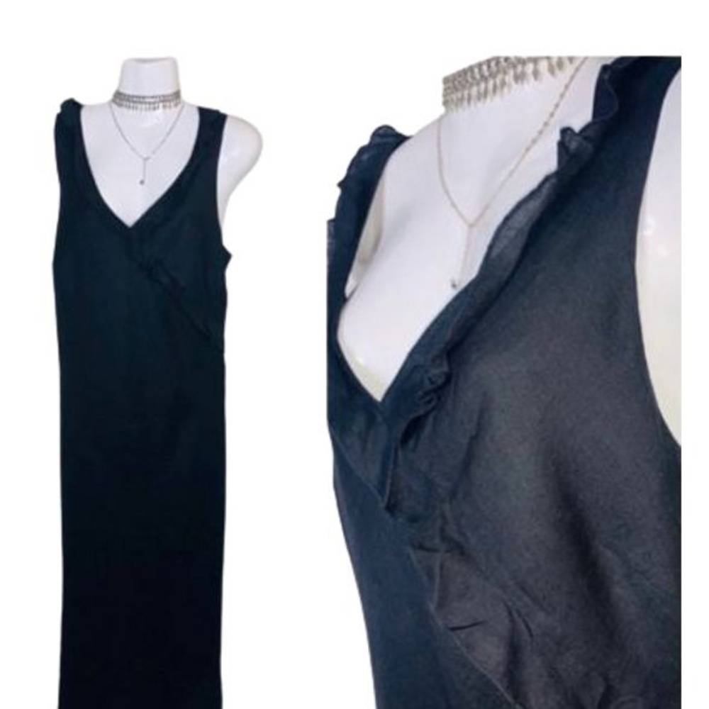 💋Pure & Simple black linen mid length